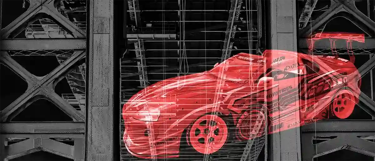 Einsteigertipps RC-Cars und Autos. Bildkomposition zeigt RC Car auf Hintergrund mit technischer Zeichnung.
